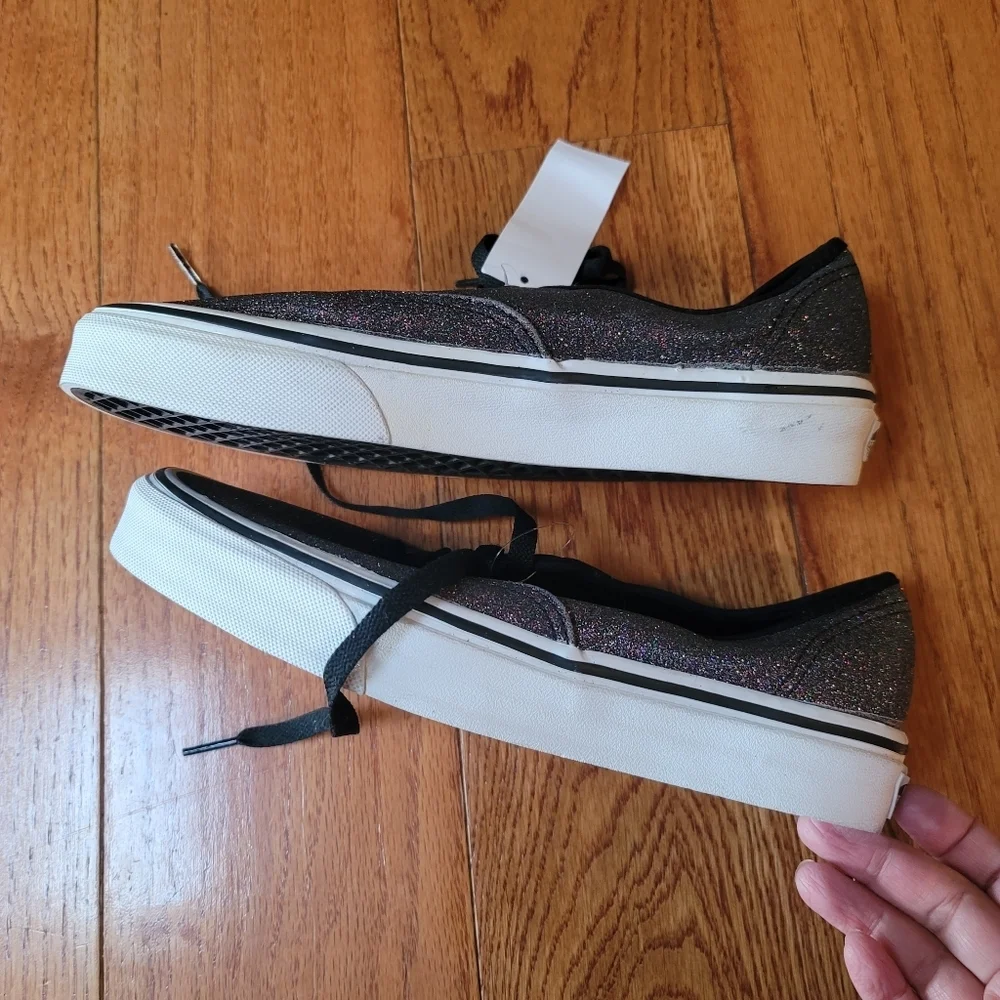 Vans, Authentic 'Glitter -‎ Rainbow Black' Trainers, Size 7 - Picture 7 of 15
